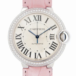 Cartier BALLON BLEU WJBB0011 Automatic 18kt White Gold & Diamond Silvery & White