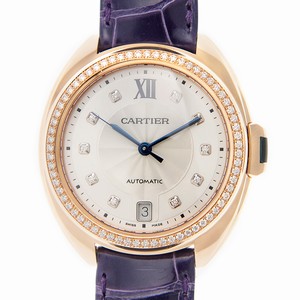 Cartier CLe DE CARTIER WJCL0039 Automatic 18kt Rose Gold & Diamonds Silvery & White