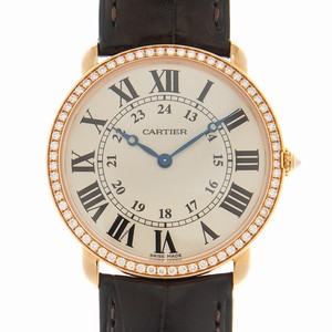 Cartier RONDE LOUIS CARTIER  WR000651 Manual Wind 18kt Rose Gold & Diamonds White
