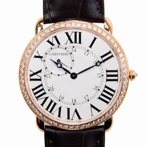 Cartier RONDE LOUIS CARTIER  WR007001 Manual Wind 18kt Rose Gold & Diamonds Silvery & White