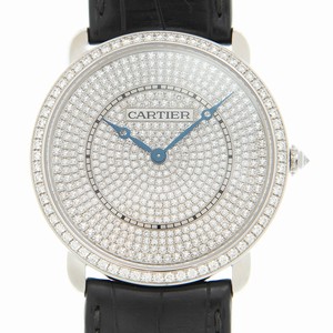 Cartier RONDE LOUIS CARTIER  WR007007 Manual Wind 18kt White Gold & Diamond Silver