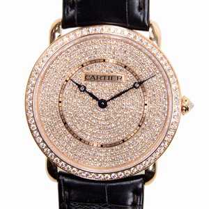 Cartier RONDE LOUIS CARTIER  WR007008 Manual Wind 18kt Rose Gold & Diamonds Gold