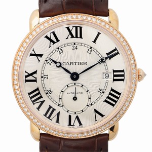 Cartier RONDE LOUIS CARTIER  WR007017 Automatic 18kt Rose Gold & Diamonds Silver