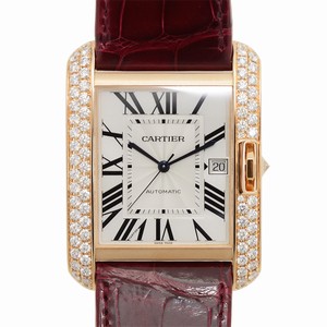 Cartier TANK WT100021 Automatic 18kt Rose Gold & Diamonds Silvery & White